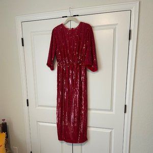 J Crew Brand Sequin Dress Red